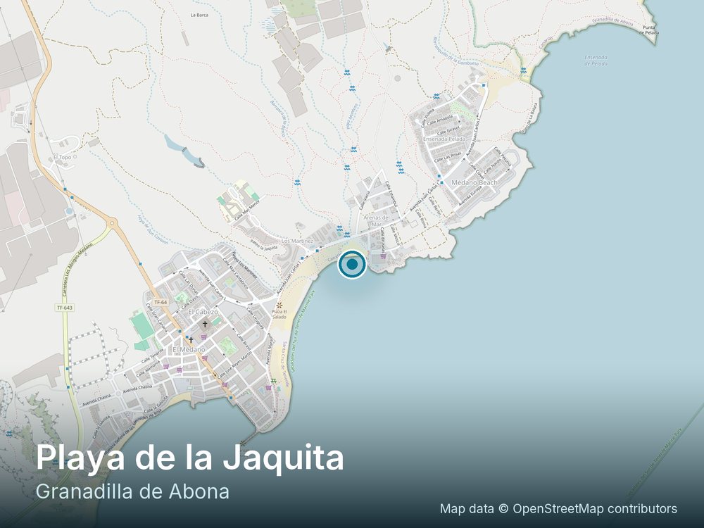 Mapa de situación de Playa de la Jaquita, en Granadilla de Abona