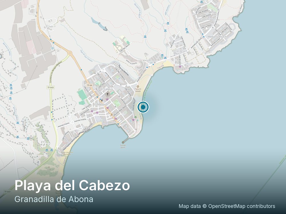 Mapa de situación de Playa del Cabezo, en Granadilla de Abona