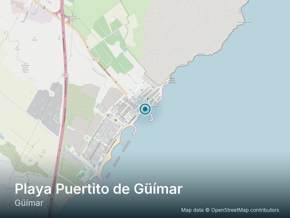 Location map of Playa Puertito de Güímar (La Charcada-Muelle)