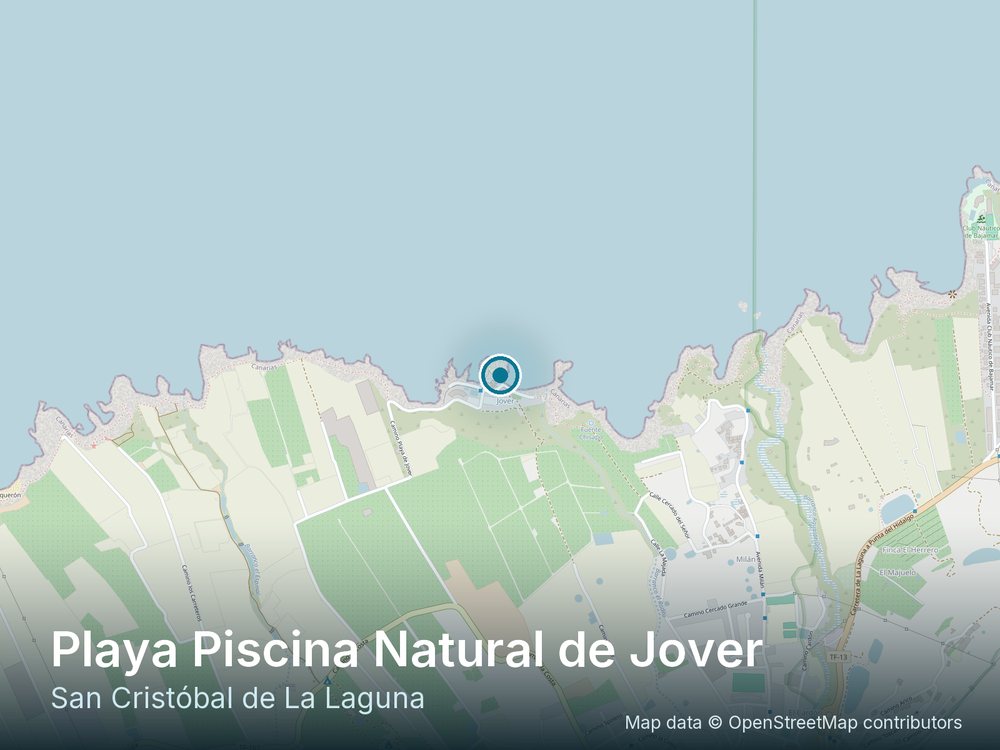 Location map of Playa Piscina Natural de Jover in San Cristóbal de La Laguna