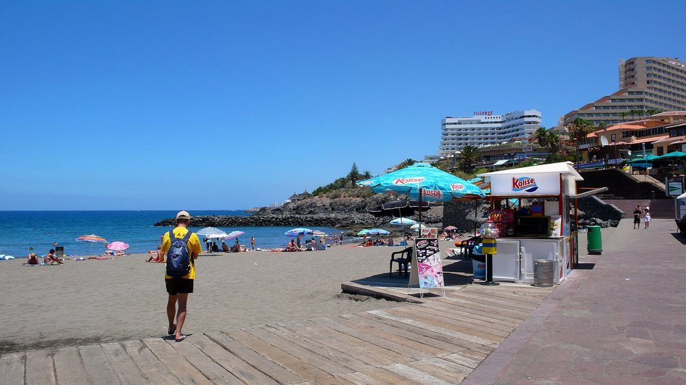 Playa del Bobo and its promenade in Adeje