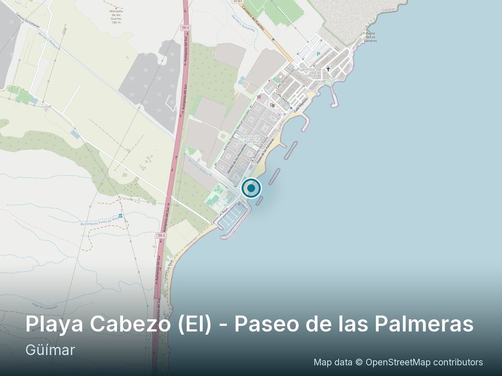 Mapa de situación de Playa Cabezo (El) - Paseo de las Palmeras, en Güímar